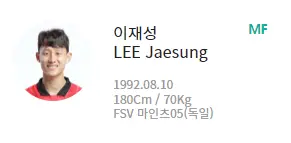 카타르 월드컵-
대한민국 축구국가대표팀 미드필더 이재성