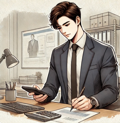 직장인이 고용보험 신고하는 사람을 표현한 이미지