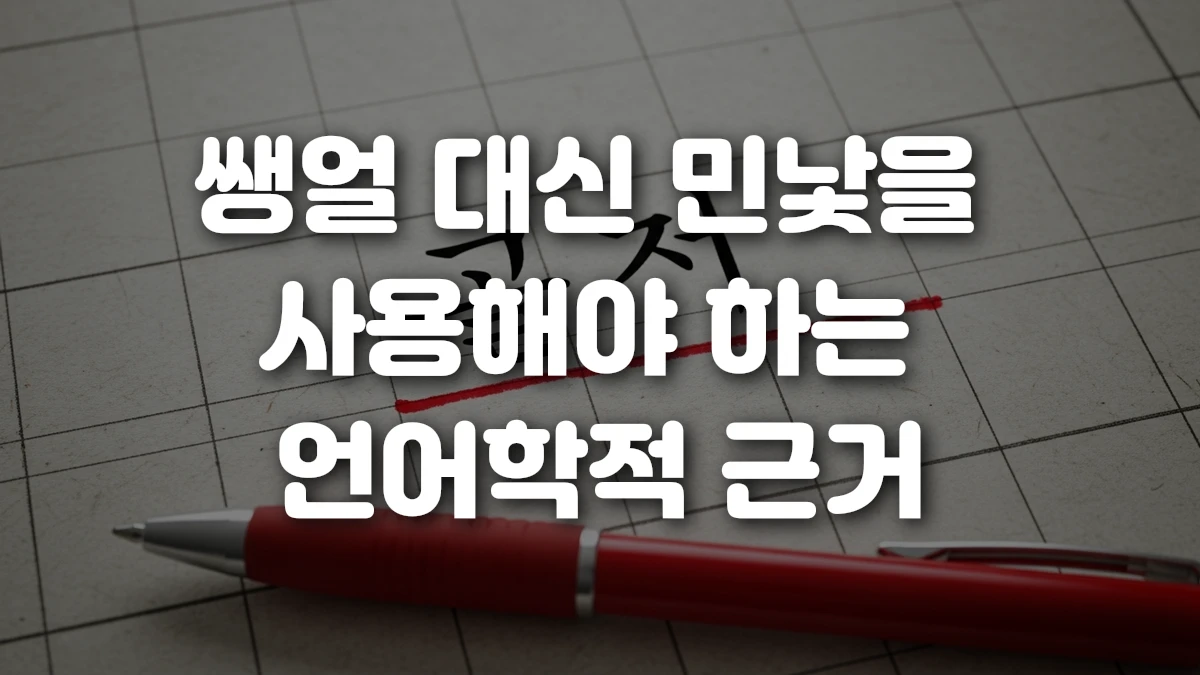쌩얼 대신 민낯을 사용해야 하는 언어학적 근거