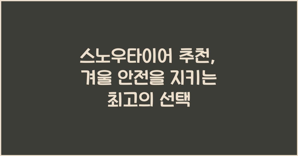스노우타이어 추천