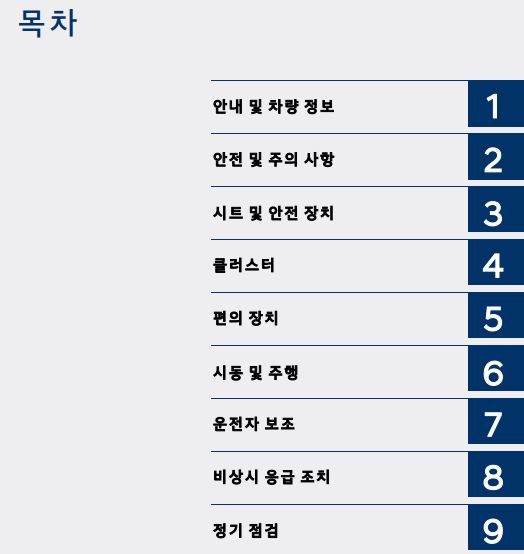 2024 팰리세이드 LX2 - 사용설명서 - 목차