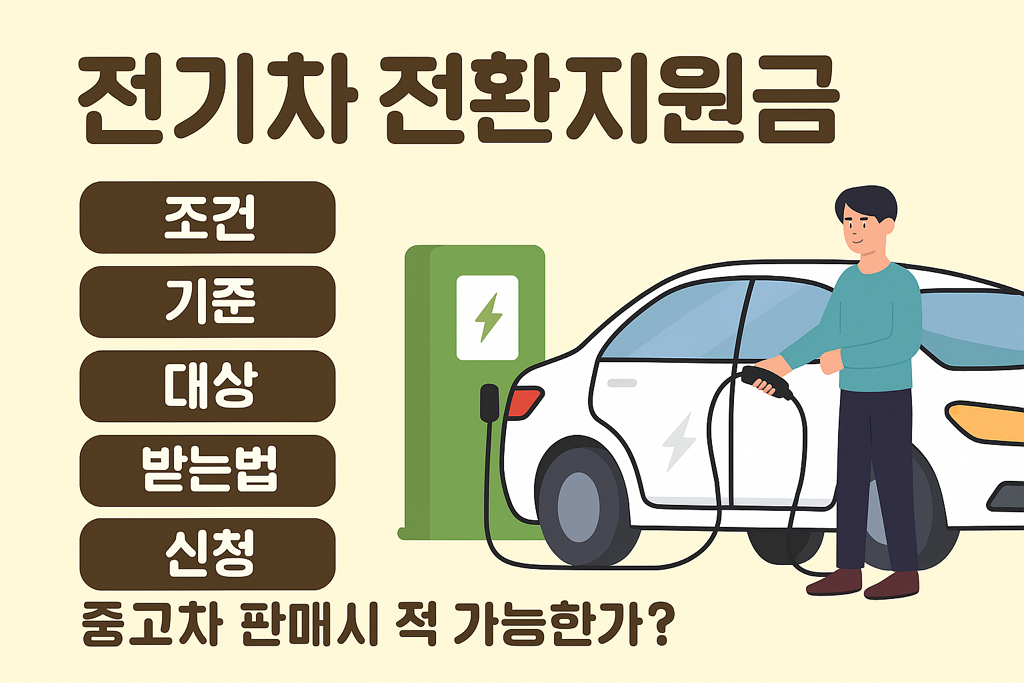 전기자 전환지원금 조건, 기준, 대상, 받는법, 신청, 증빙서류, 중고차 판매시 적용 가능 여부