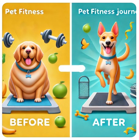 반려견 다이어트 전과 후 이미지