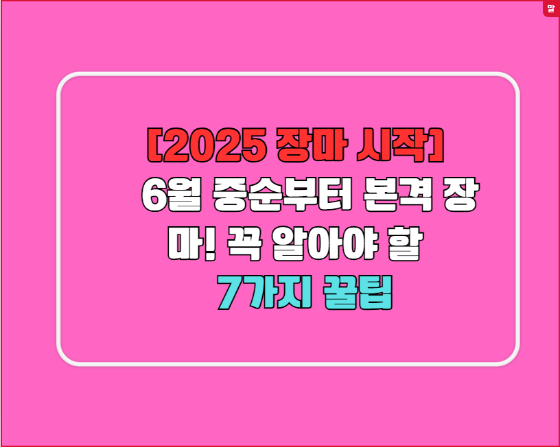 [2025 장마 시작] 6월 중순부터 본격 장마! 꼭 알아야 할 7가지 꿀팁