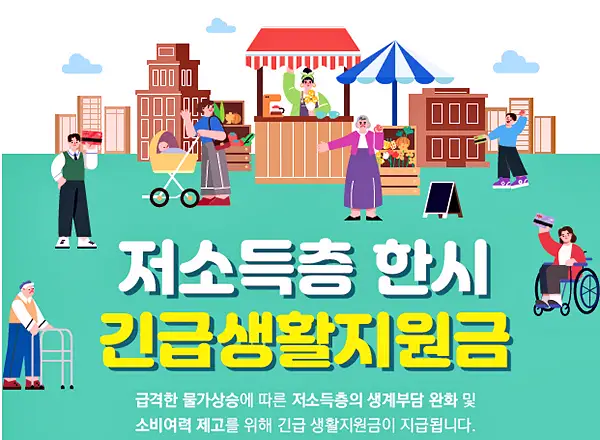 2022년 기초수급자 저소득층 긴급생활지원금 지자체 별 지급 일정
