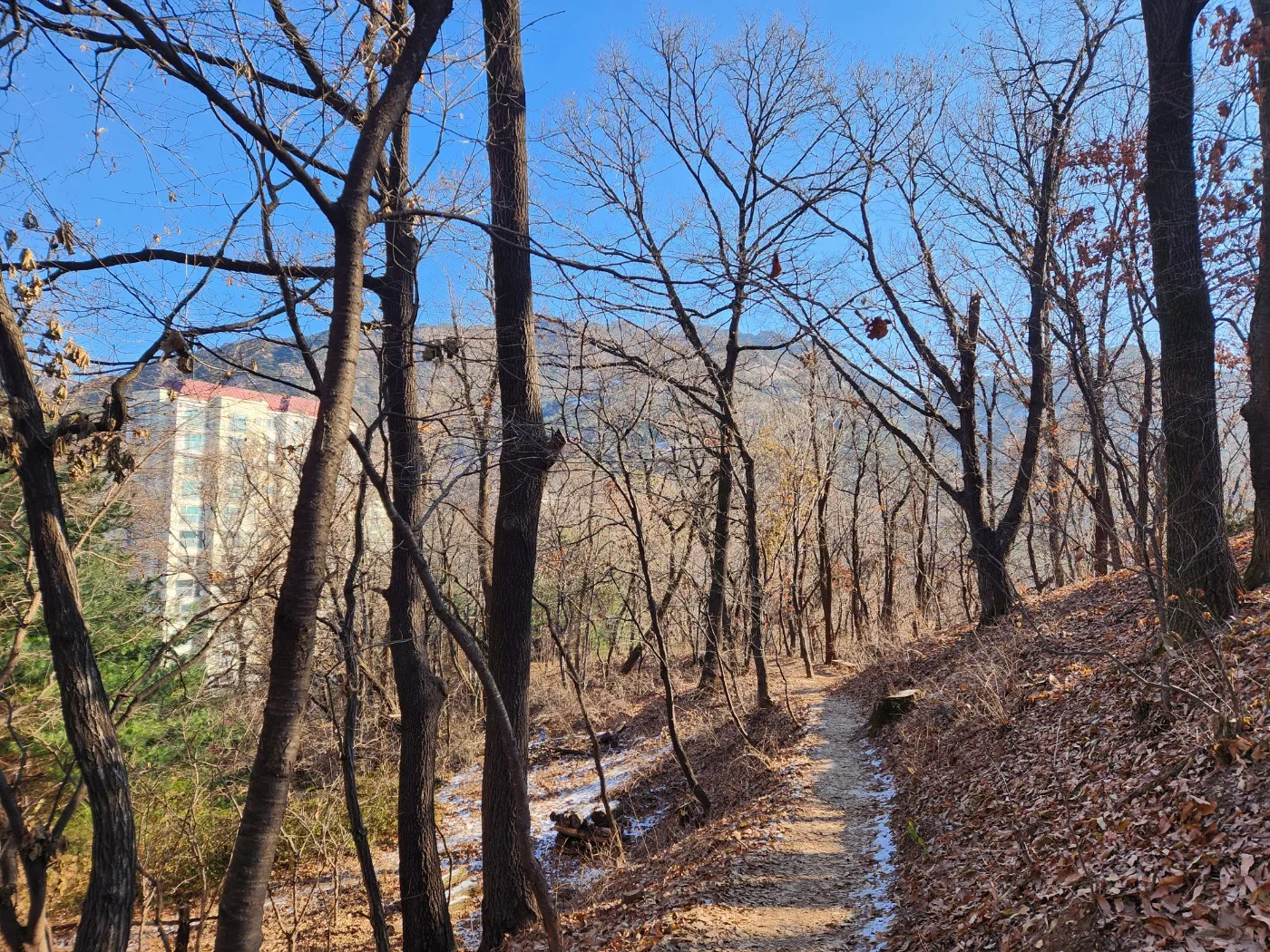 북한산-8구간둘레길-얼음-주의