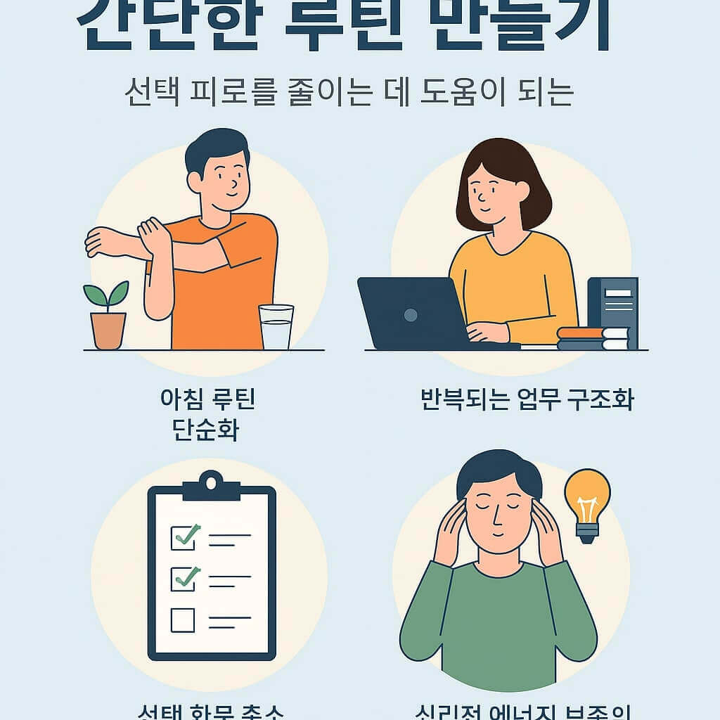 선택 피로를 줄이는 데 도움이 되는 간단한 루틴 만들기