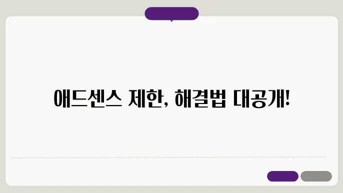애드센스 광고제한? 원인부터 해결법까지 한눈에 정리!