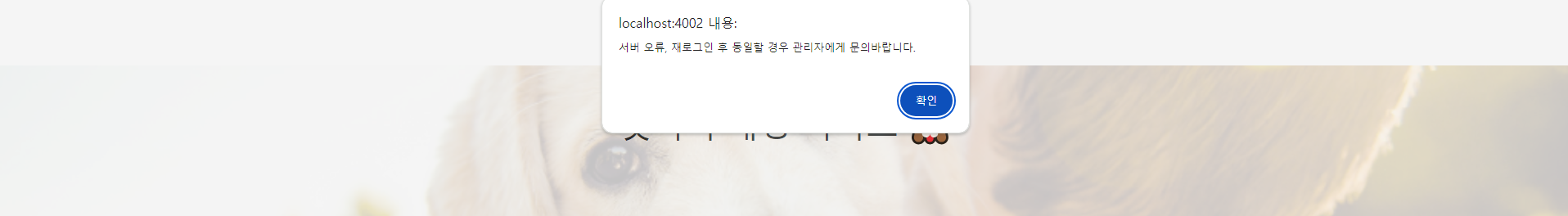 토큰 만료시 재로그인 알림창