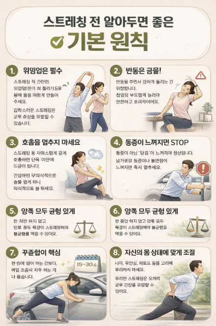 스트레칭 전 알아두면 좋은 기본 원칙