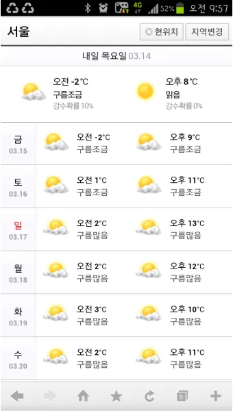 전국 주간날씨예보 지역별 주간날씨 실시간 날씨 CCTV로_7