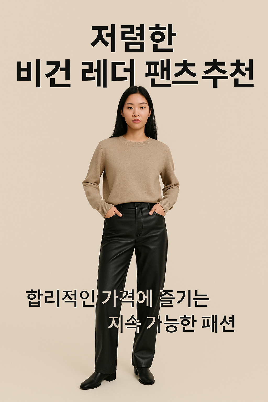 비건 레더 팬츠