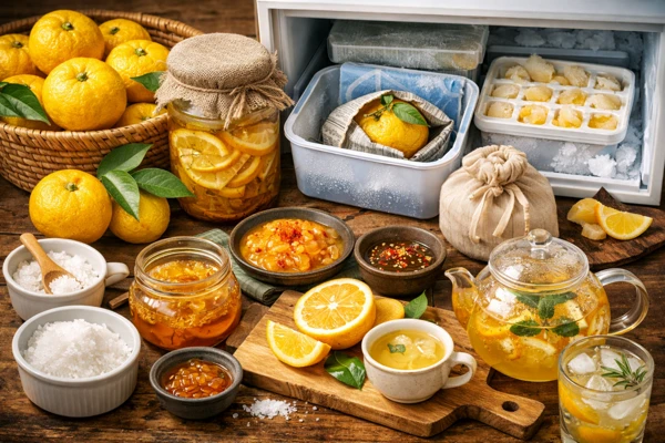 밀폐 용기에 담긴 유자