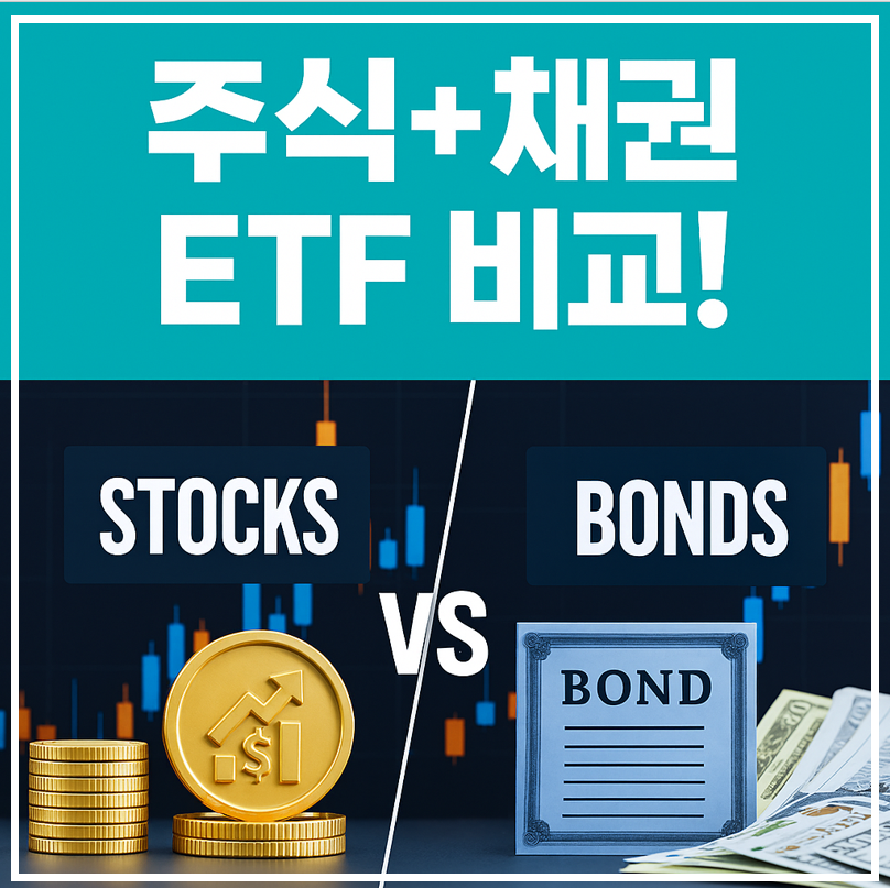 주식+채권 ETF 비교! 1Q 미국S&P500미국채혼합50액티브와 TIGER 미국테크TOP10채권혼합