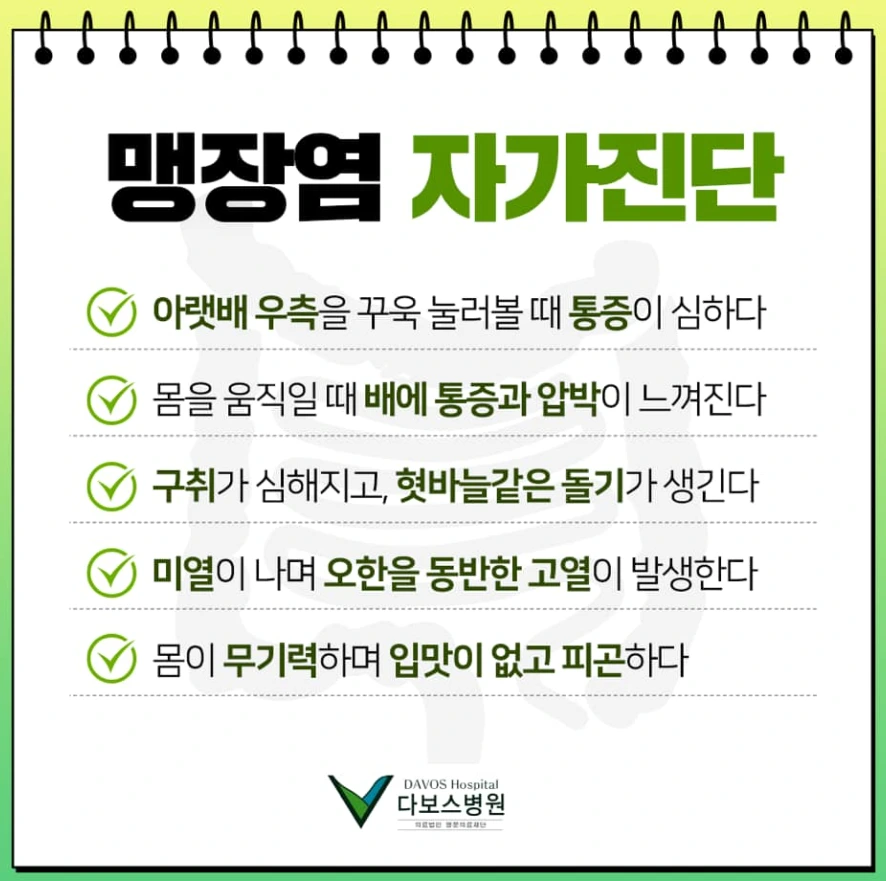 맹장염 초기증상