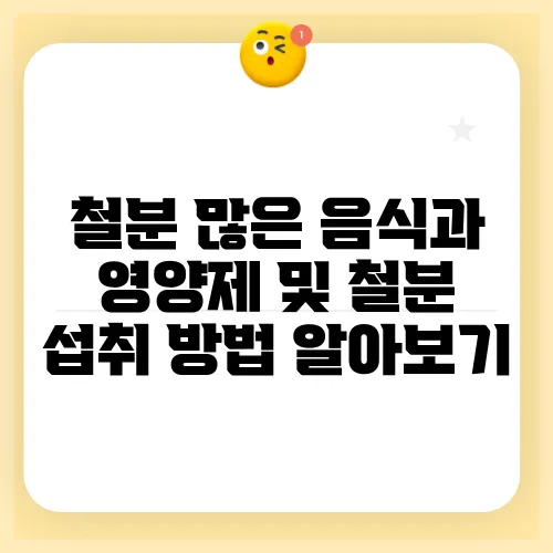 철분 많은 음식과 영양제 및 철분 섭취 방법 알아보기