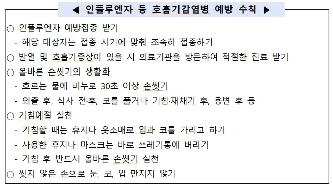 감염병 예방수칙