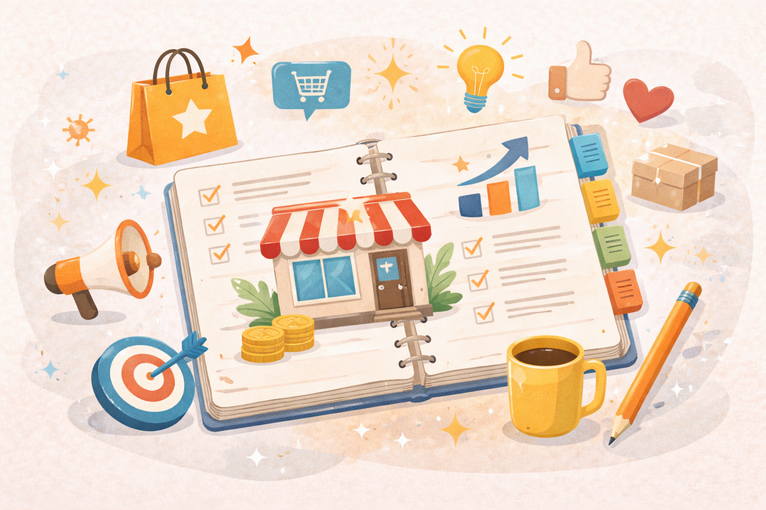 작은 브랜드를 위한 책을 상징하는 일러스트 아이콘