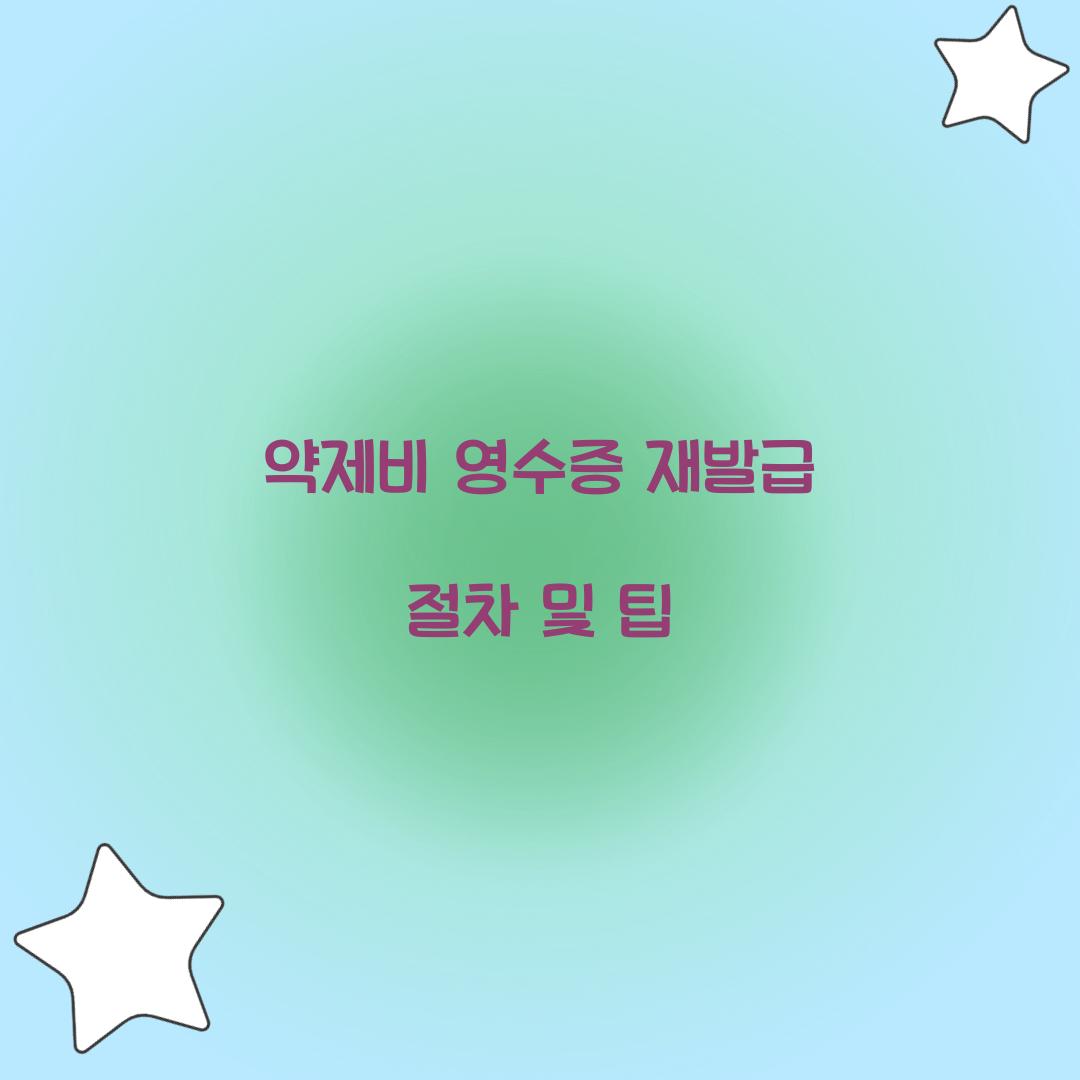 약제비 영수증 재발급