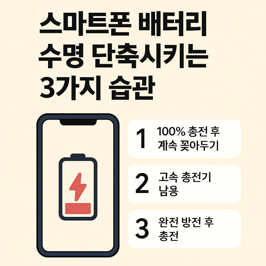 [스마트폰 배터리 수명] 이 습관 안 고치면 1년 안에 교체하게 됩니다