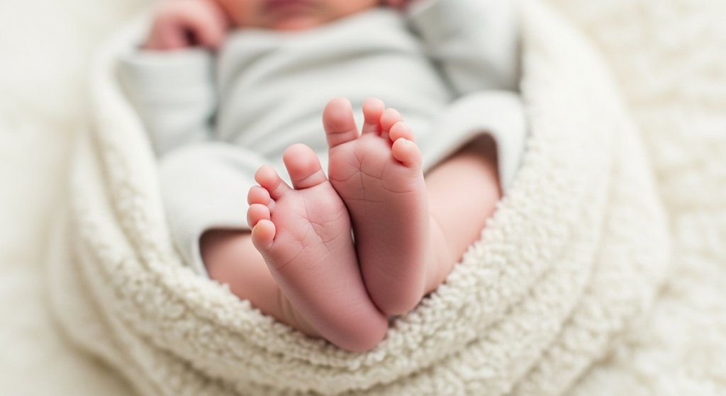 귀여운 신생아 발