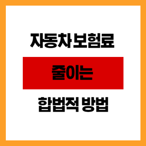 자동차 보험료 줄이는 합법적 방법 (특약주행거리)