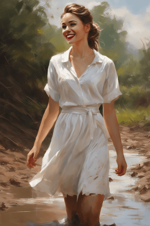 Playground AI로 생성한 그림(3) - 환하게 웃는 여성