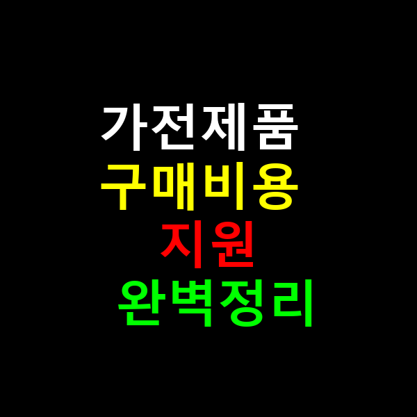 가전제품 구매비용 지원
