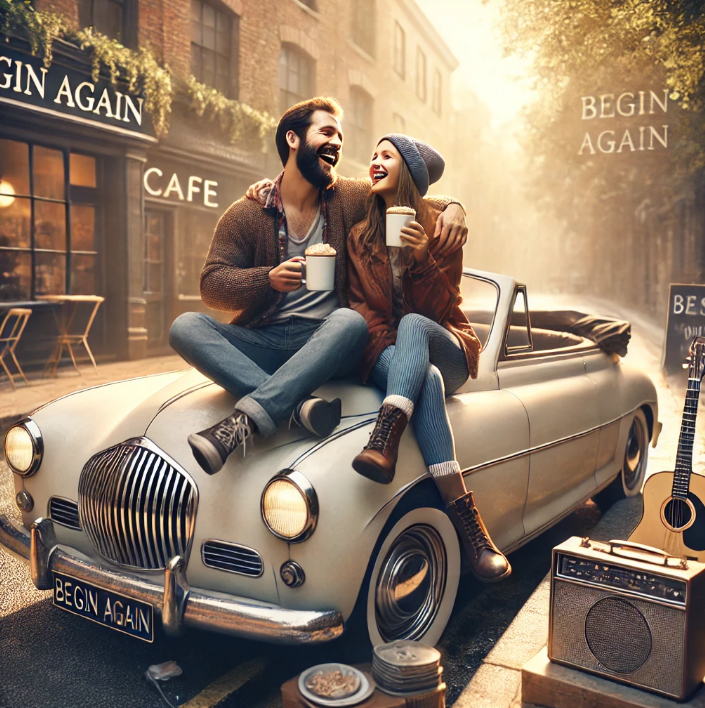 다시 시작되는 사랑 분위기의 두 남녀 이미지