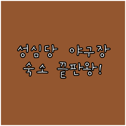 성심당 야구장 근처 대전 호텔과 옥천..