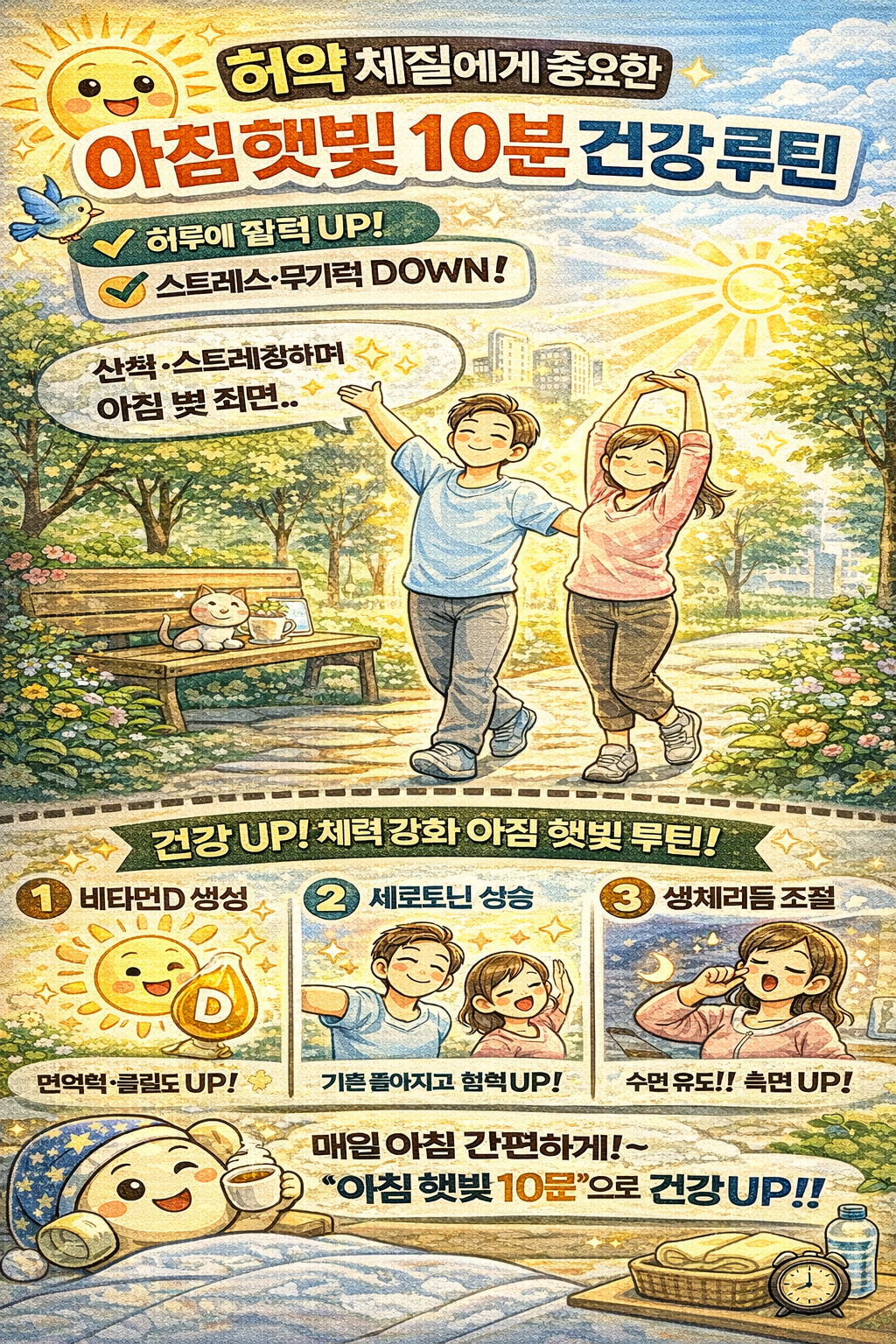 허약 체질에게 중요한 아침 햇빛 10분 건강 루틴