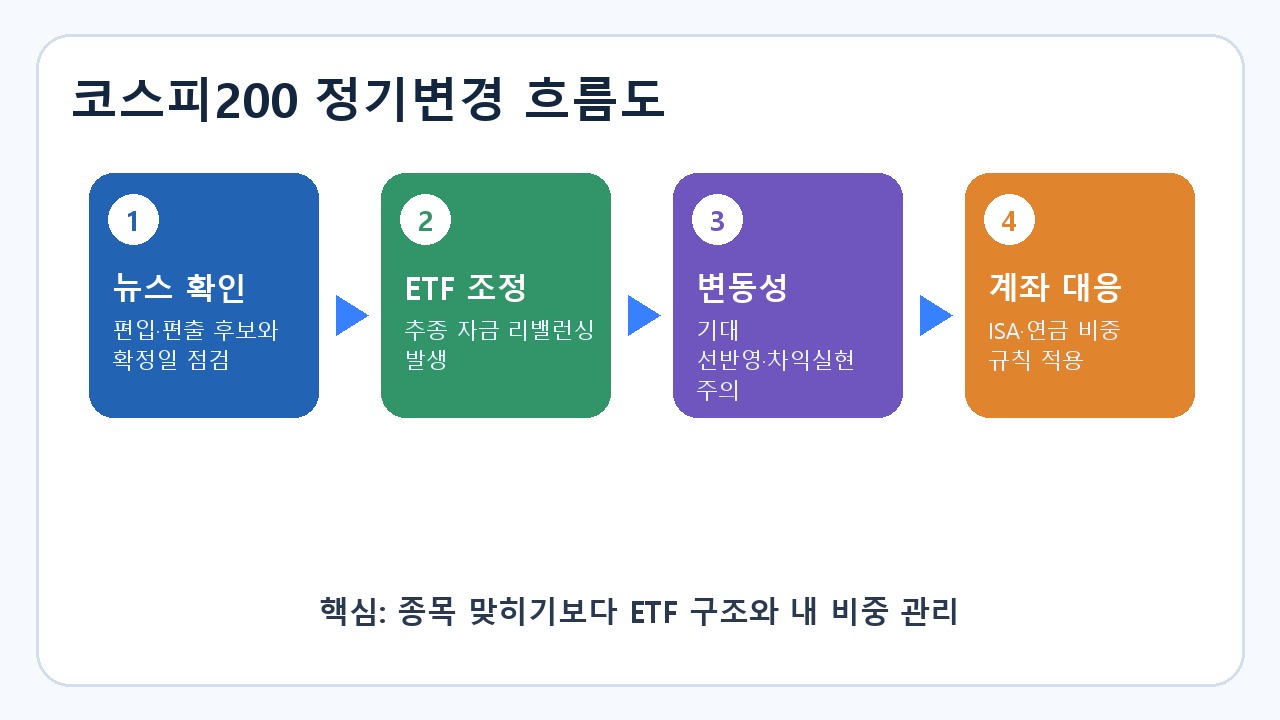 코스피200 편입 편출 ETF 리밸런싱 흐름도
