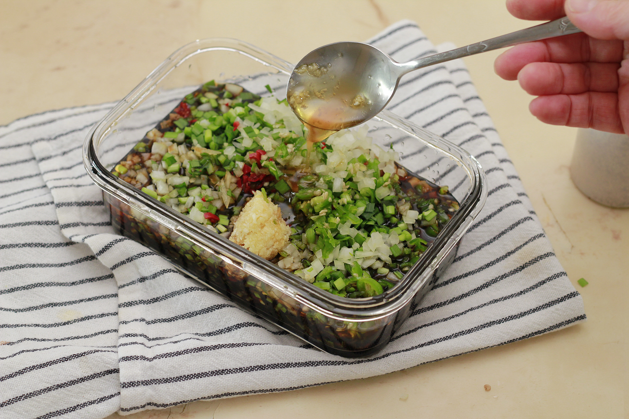 계란장조림-반숙계란부추짜박이