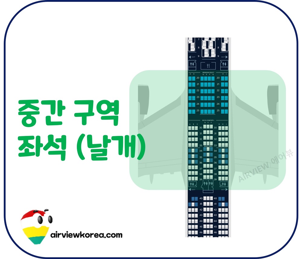 여객기-중간-구역-좌석-영역-표시-사진
