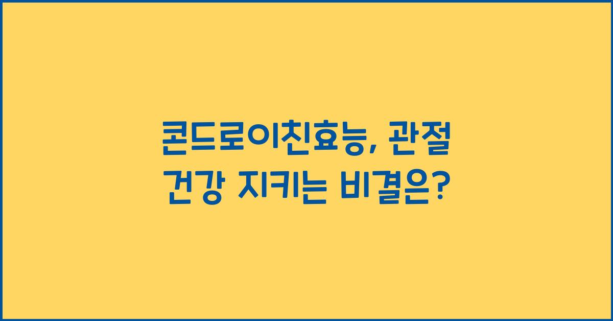 콘드로이친효능