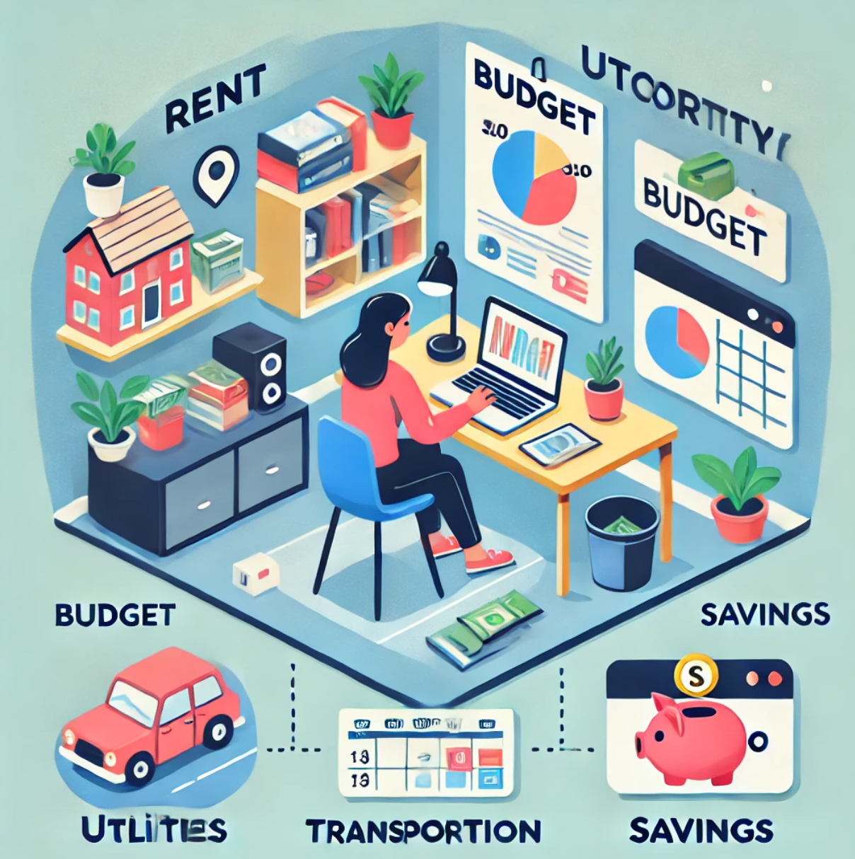 사회초년생의 예산분배하는 사진