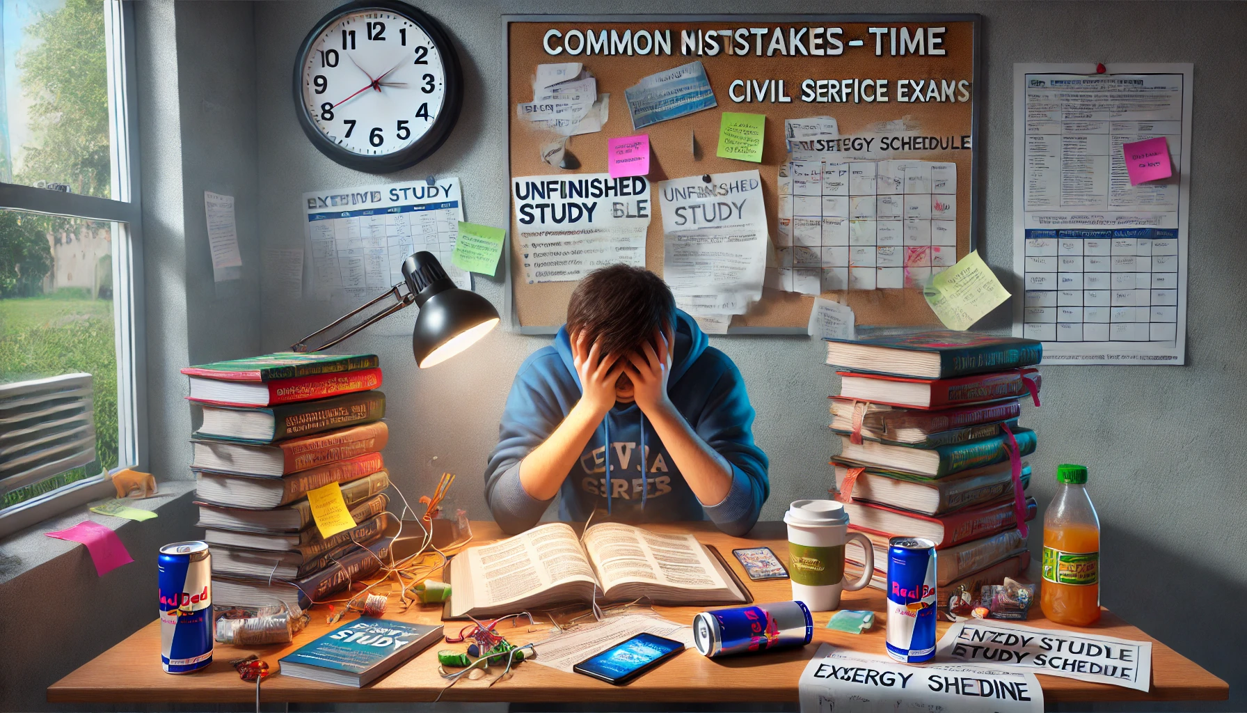 공무원 초시생의 실수하고 좌절하는 모습