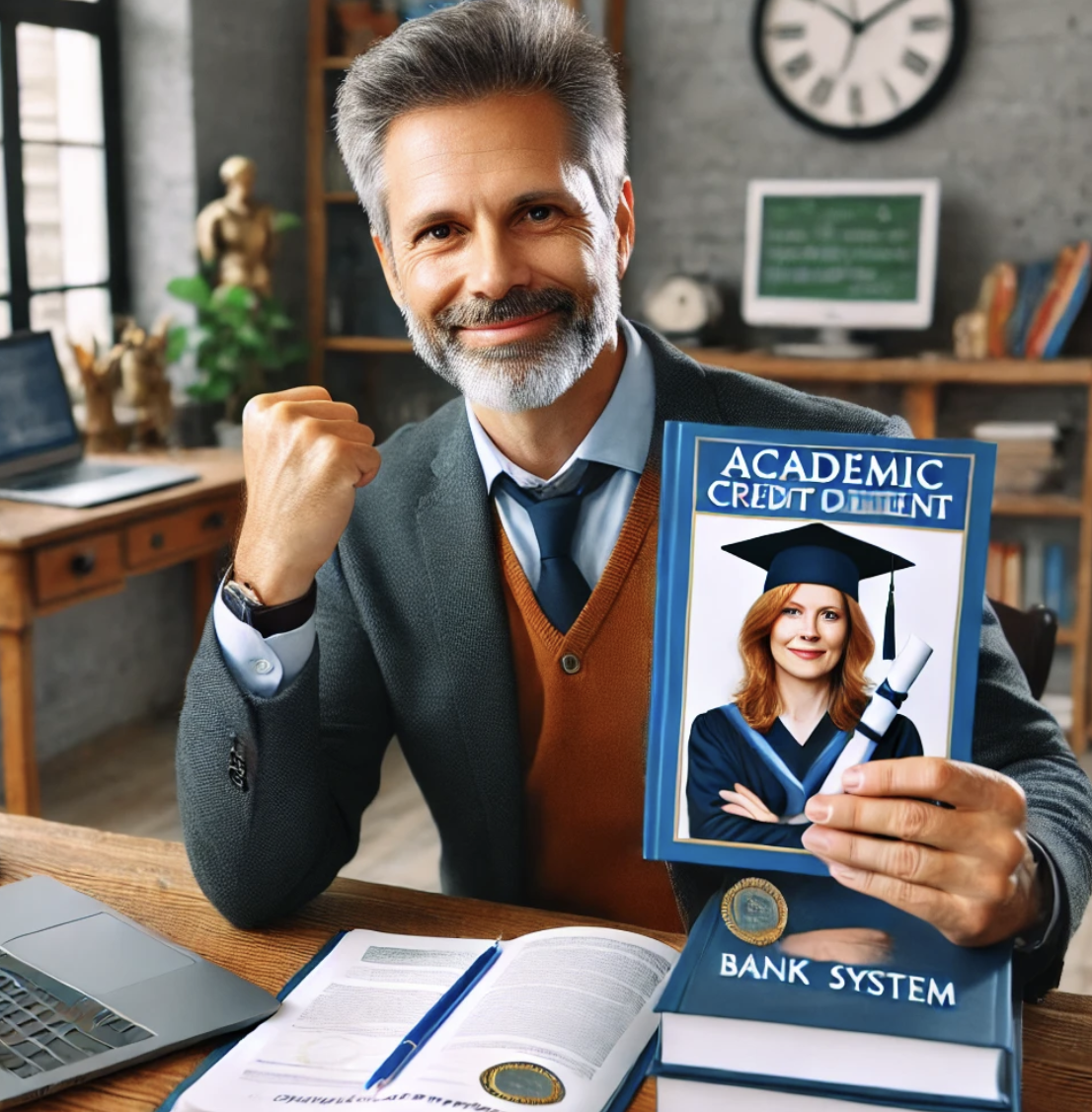 50대 이상의 남성이 학점은행체로 학위를 취득한 모습의 사진