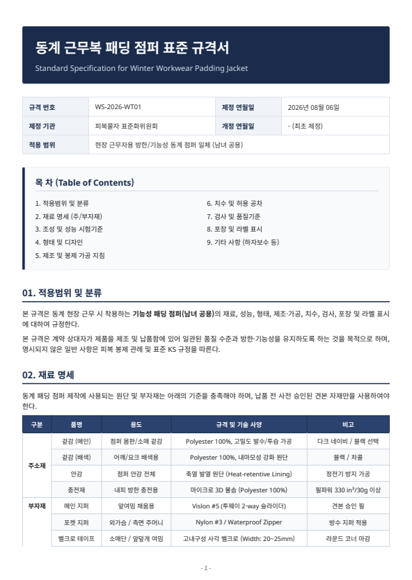 근무복 작성 예시