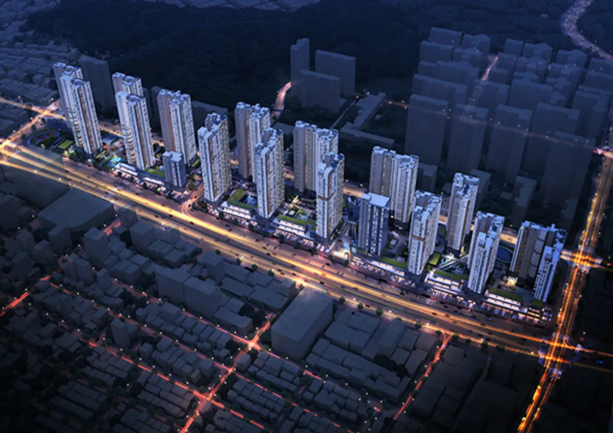 헤링턴스퀘어신흥역-저녁-야경-조감도