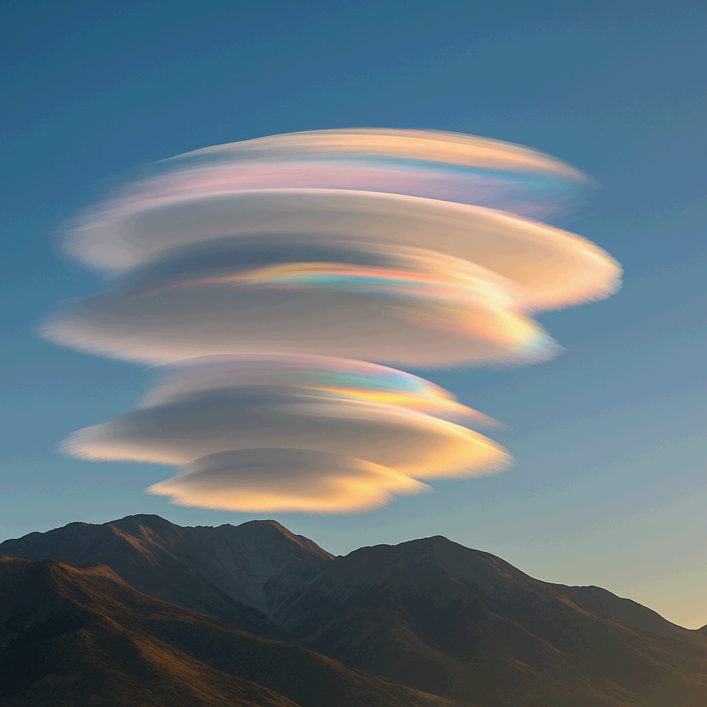 렌즈구름의 무지개빛