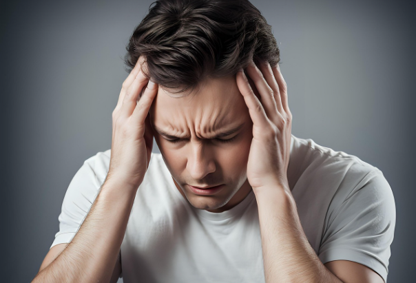 편두통에 시달리는 남성