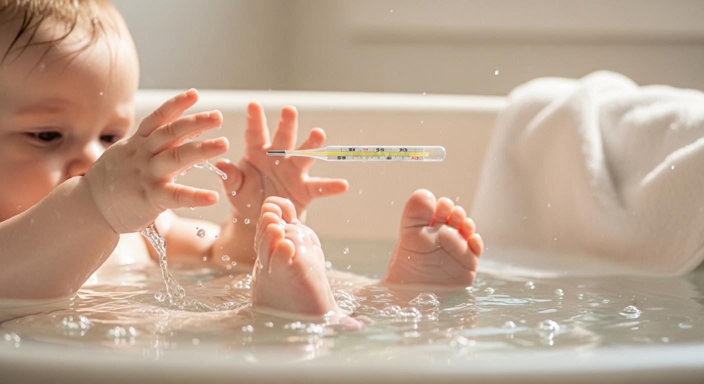 아기 열꽃 목욕