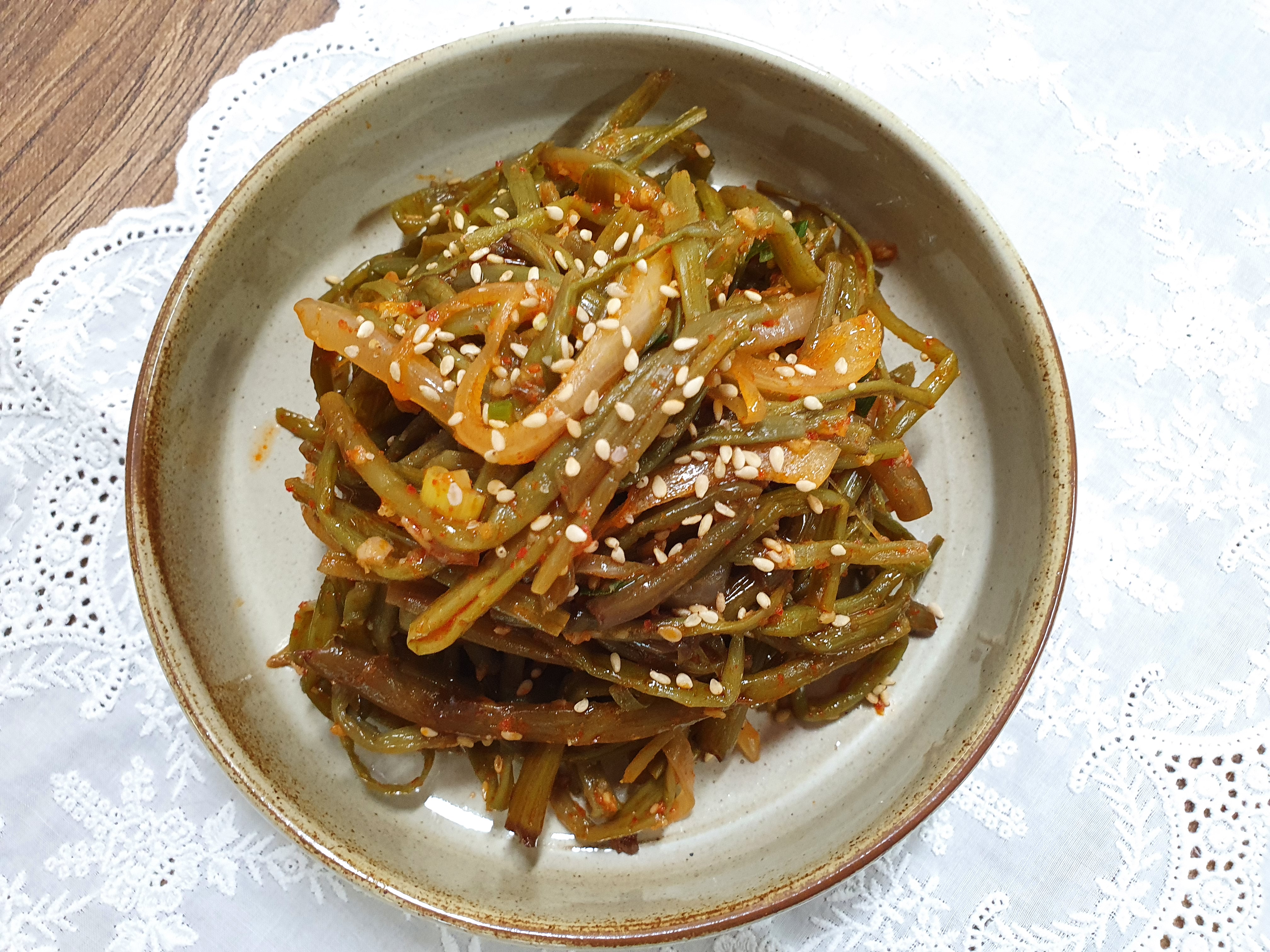 고구마순 볶음&amp;#44; 부드럽게 볶는법 고구마순 손질법