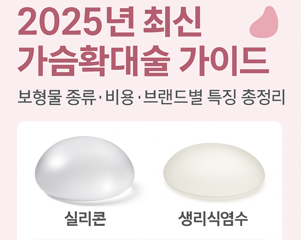 2025년 최신 가슴확대술 가이드 Part 1_보형물의 종류와 핵심 비교