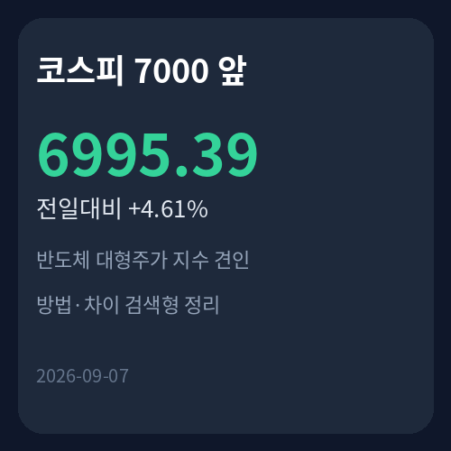코스피 7000 앞 반도체