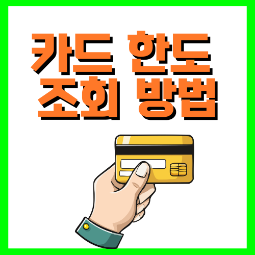 카드 한도 조회 방법