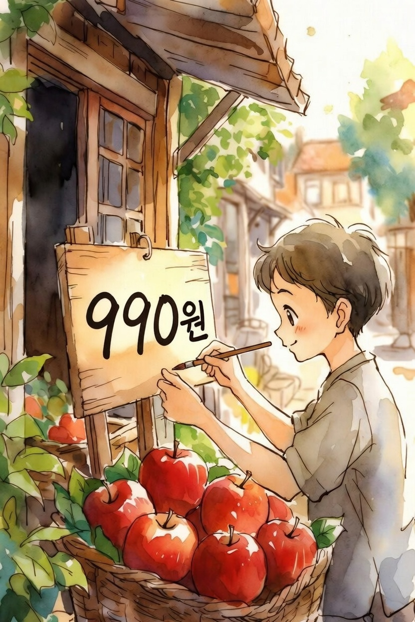 10,000원과 9,900원 비교하는 그래프 이미지 &ndash; 가격차이 인지효과 생활속경영전략