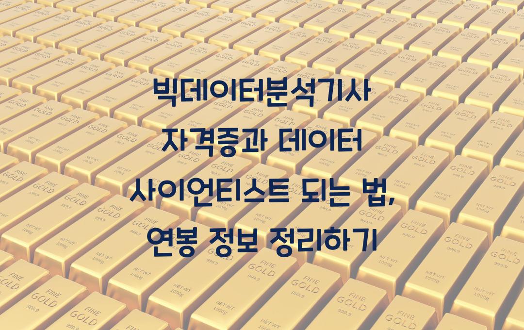 빅데이터분석기사 자격증, 데이터 사이언티스트 되는 법 (연봉 정보 포함)