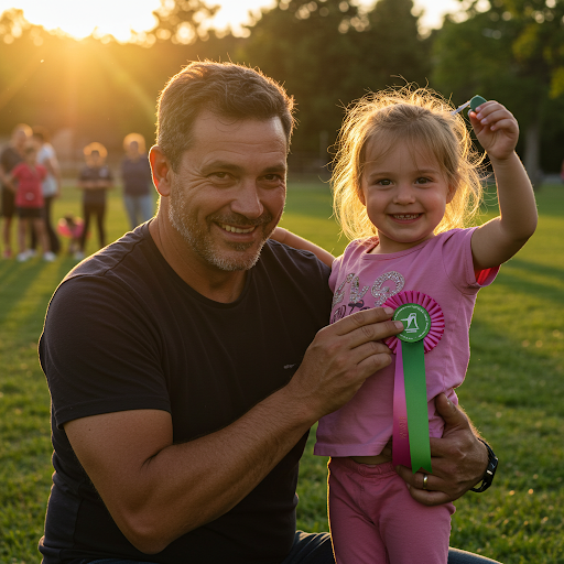 상품을 받아 기뻐 하는 모습